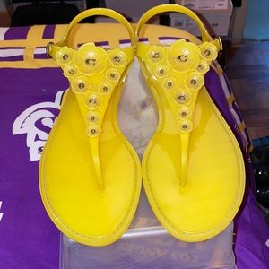Yellow Coach sandals